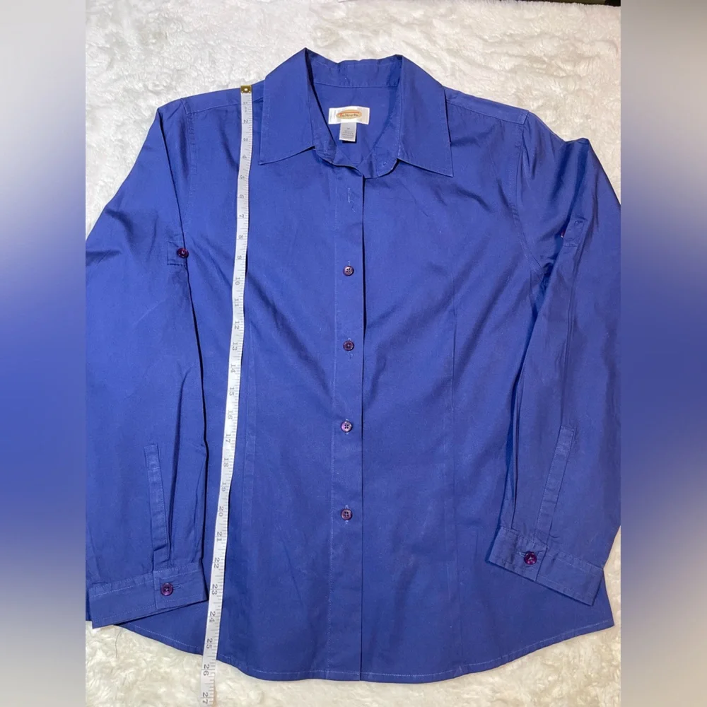 Talbots Blue Button-Up Blouse